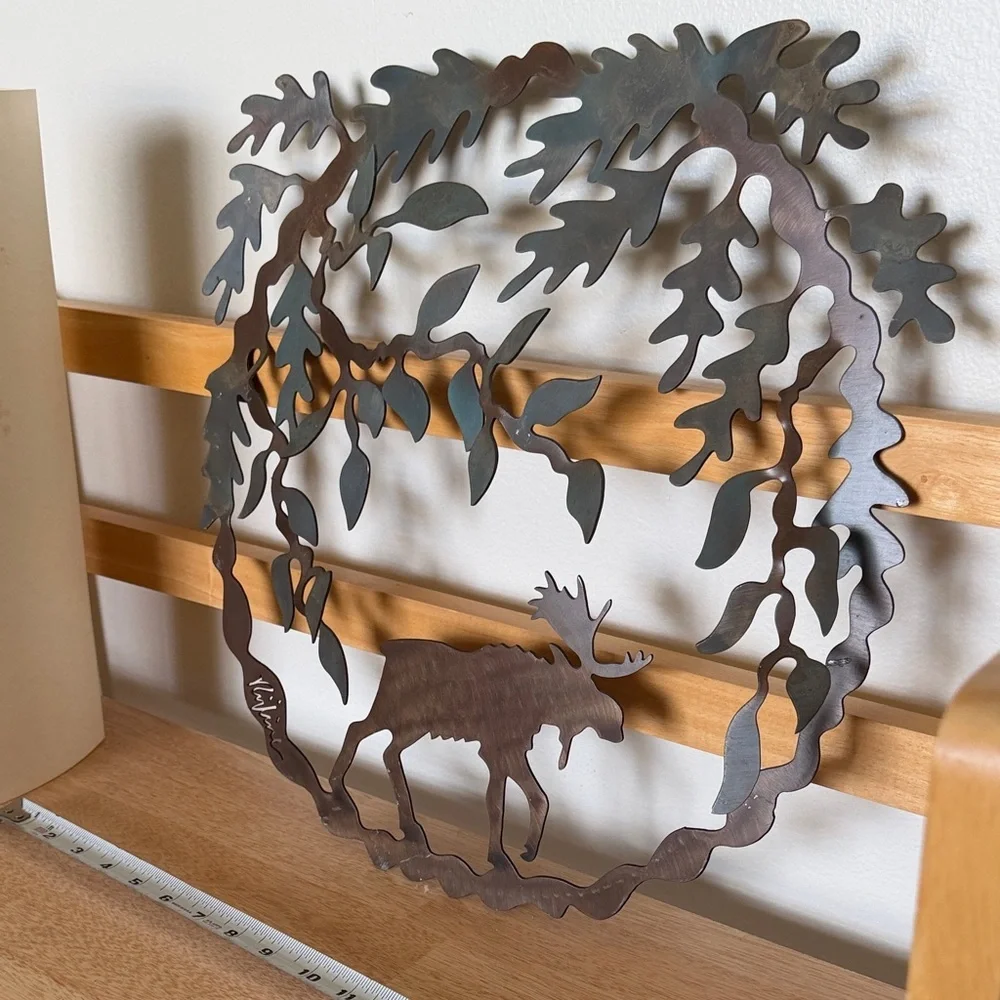 Nature-Inspired Moose Metal Wall Art - Black
